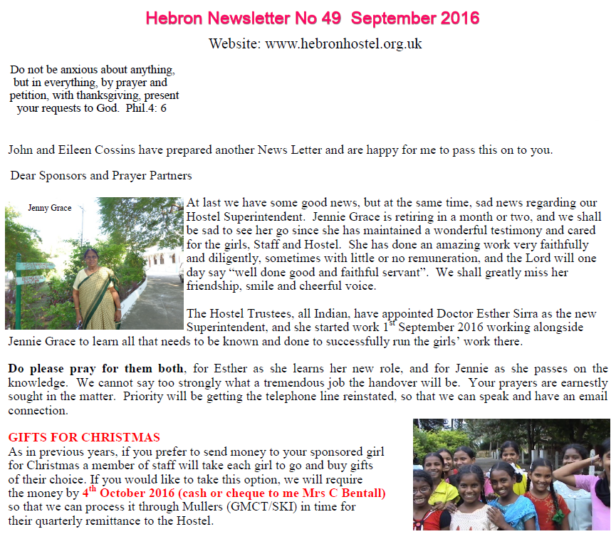 Hebron newsletter - top half