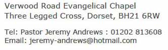 Contact details for Pastor Jeremy Andrews